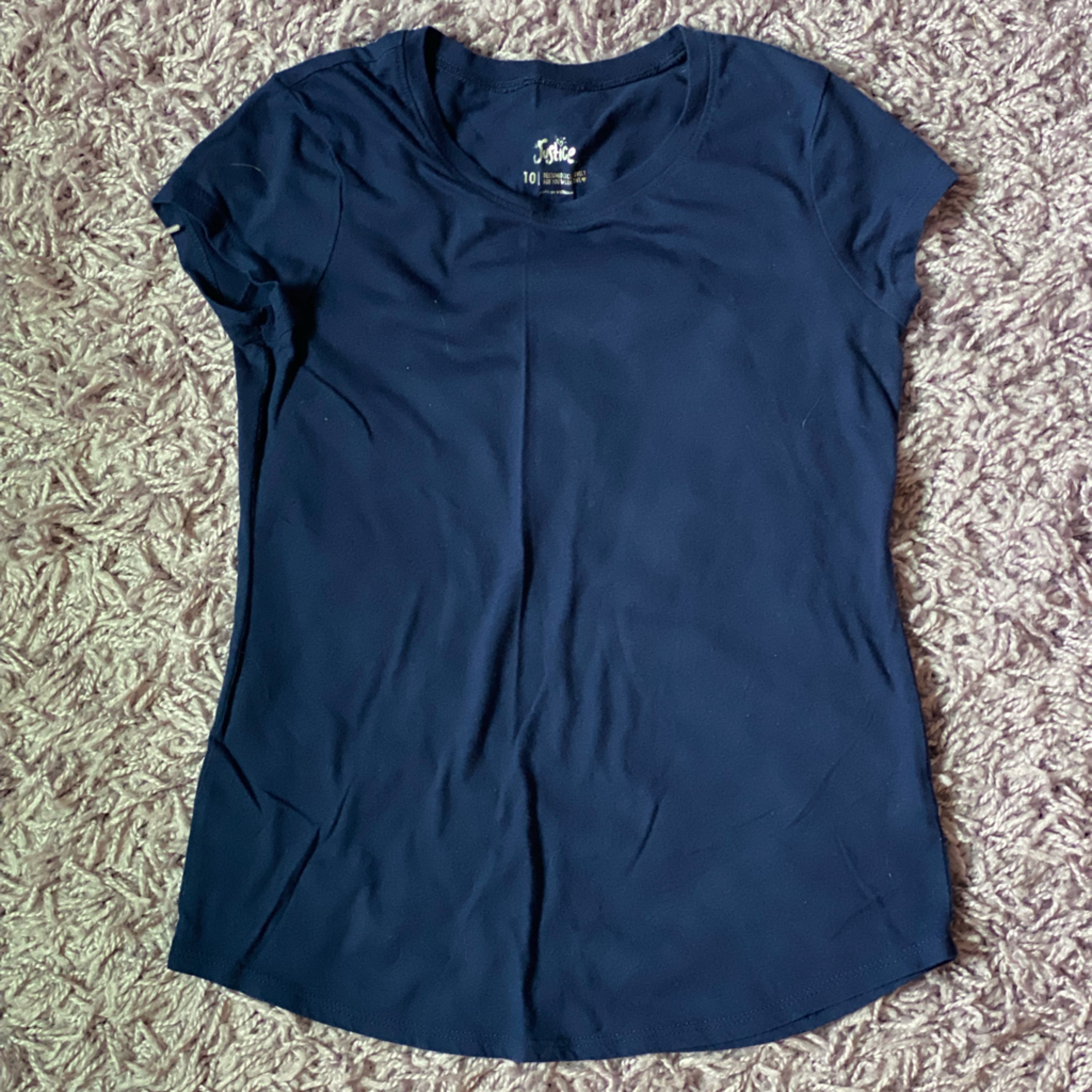 Justice Girls Navy Blue Buttery Soft T-Shirt Size 10